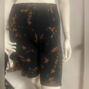 Tough Luv Black reversed dye ruched side biker shorts